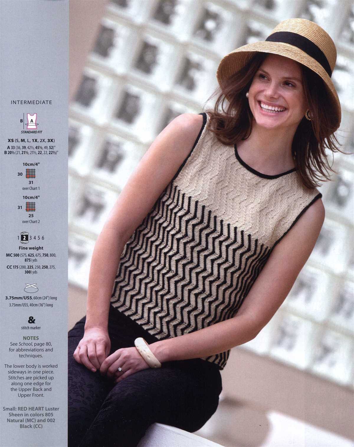 Free sleeveless top knitting pattern