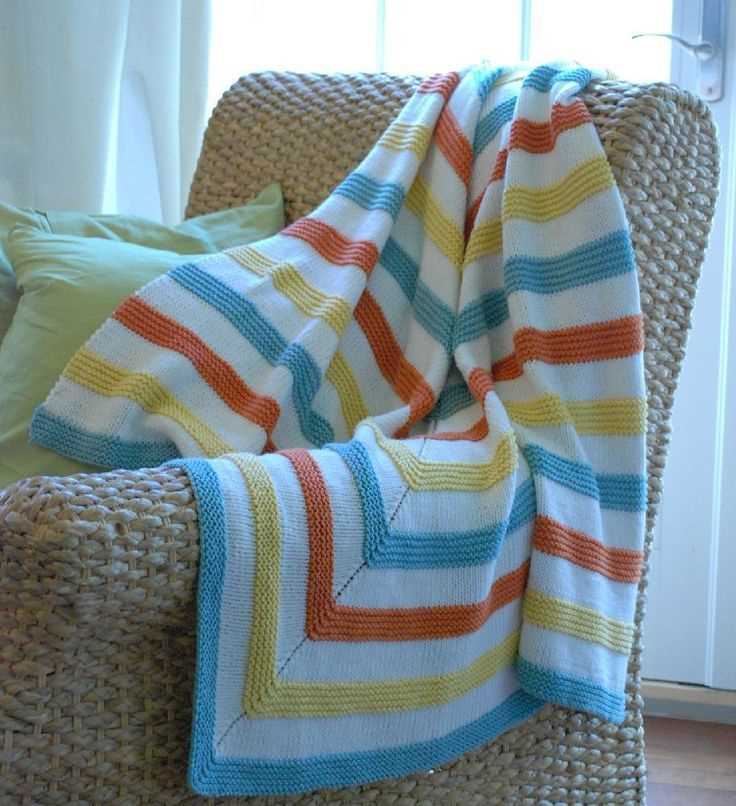 Striped blanket knitting pattern