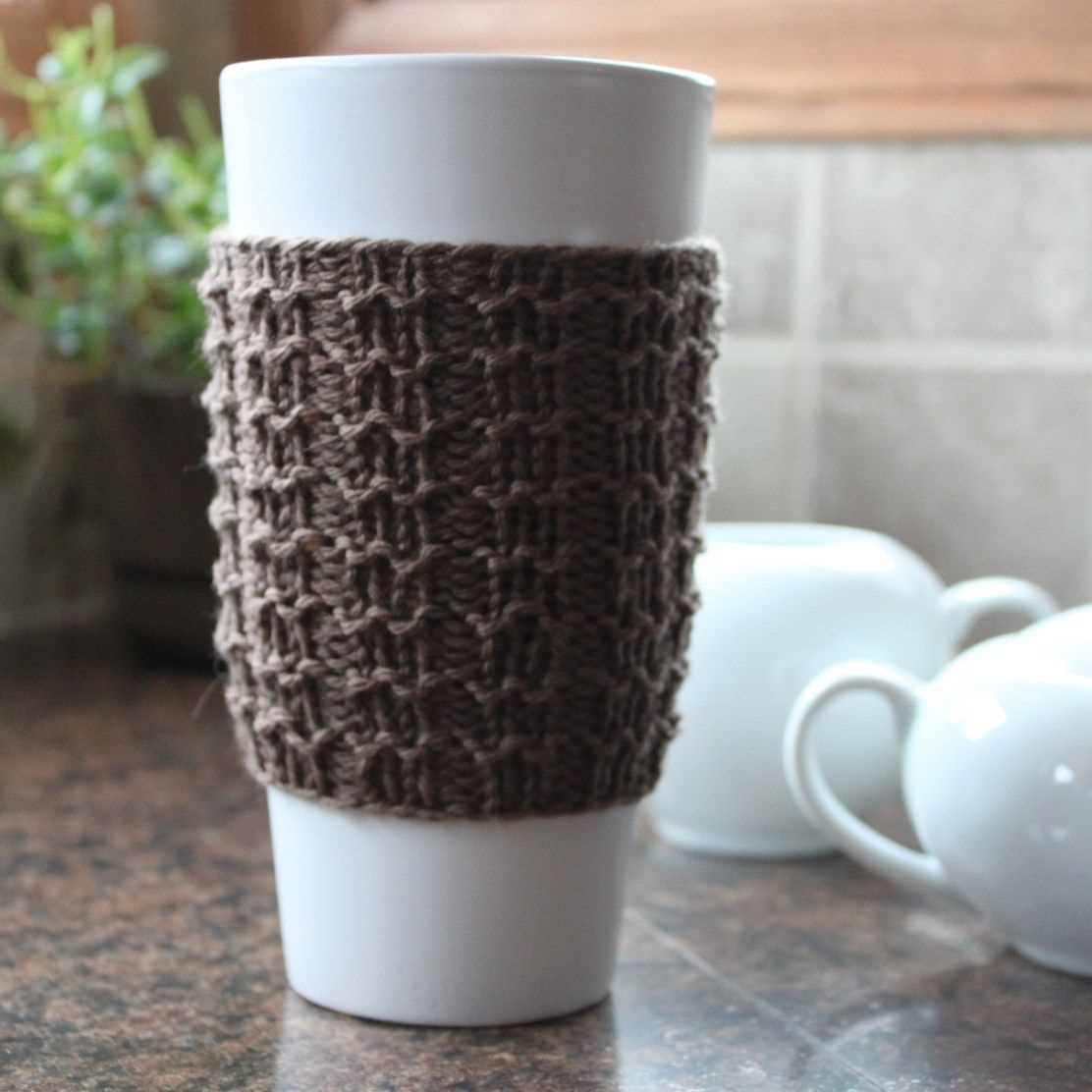 Coffee cup cozy knitting pattern free