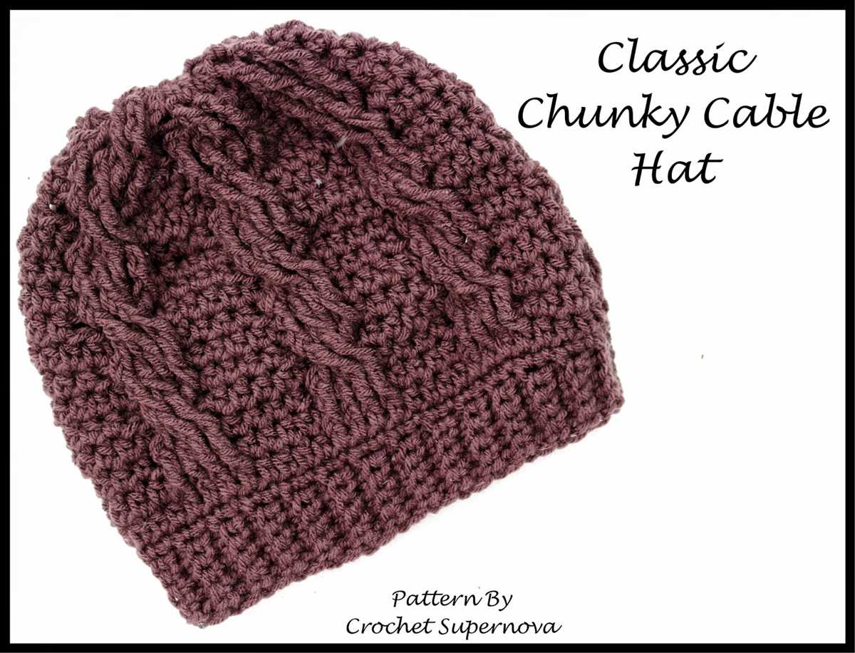 Free chunky cable knit hat pattern
