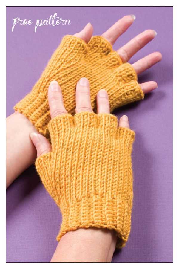 Men's half finger gloves knitting pattern