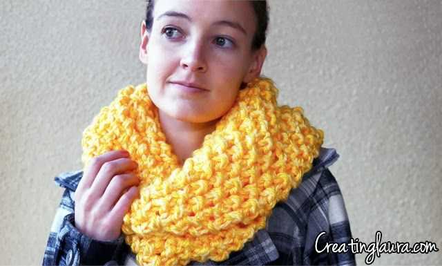 Knitting pattern for infinity scarf with bulky yarn