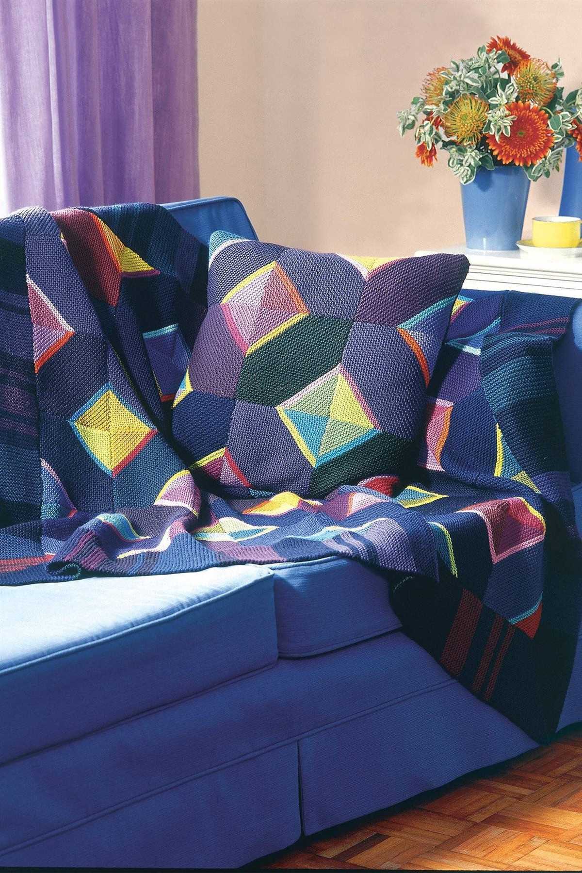 Aran patchwork blanket knitting pattern