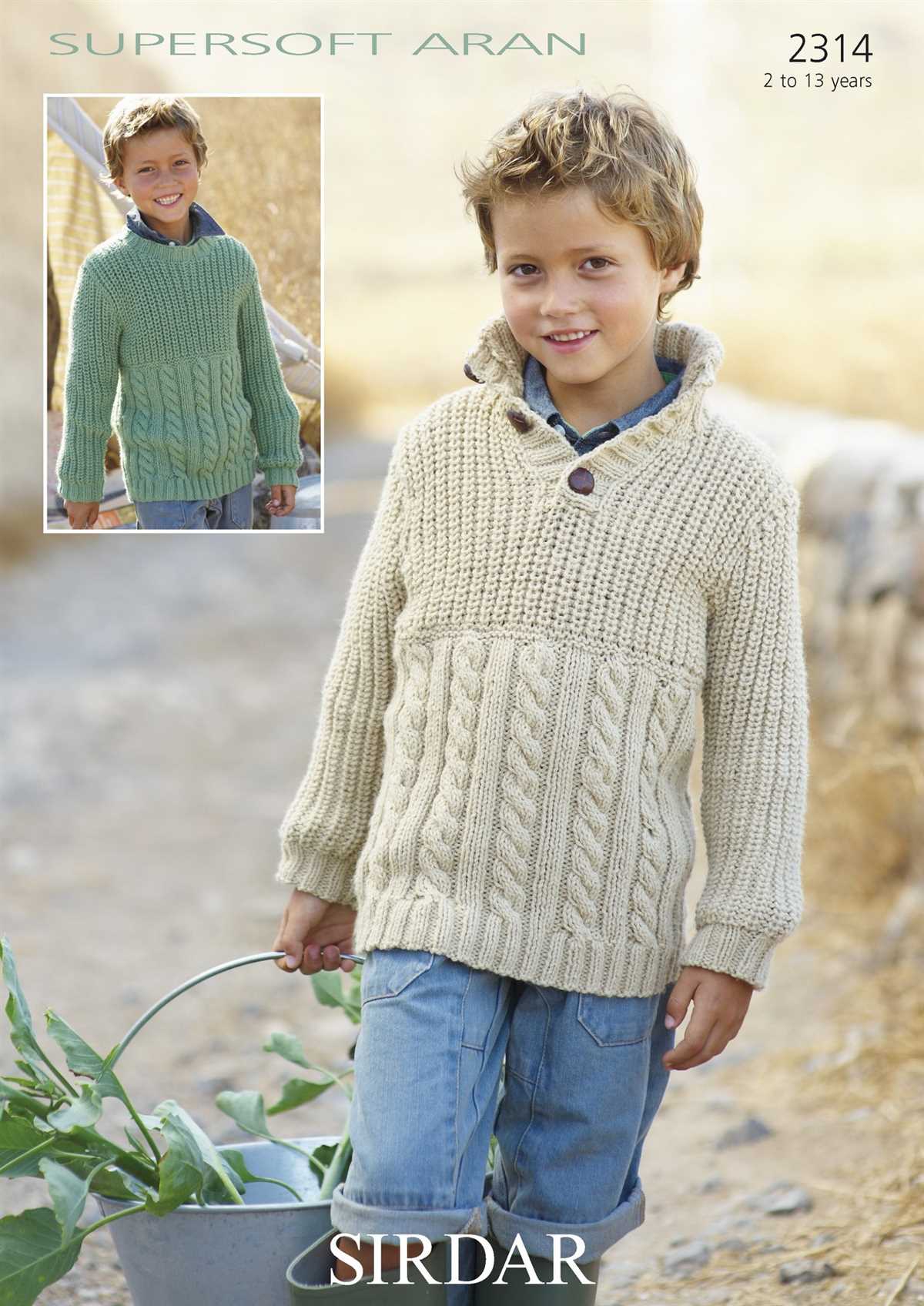 Childrens aran jumper knitting patterns free