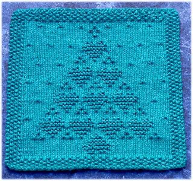 Christmas knit dishcloth pattern