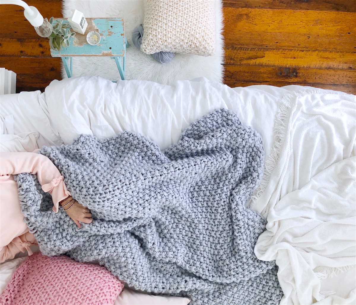 Chunky blanket hand knit pattern