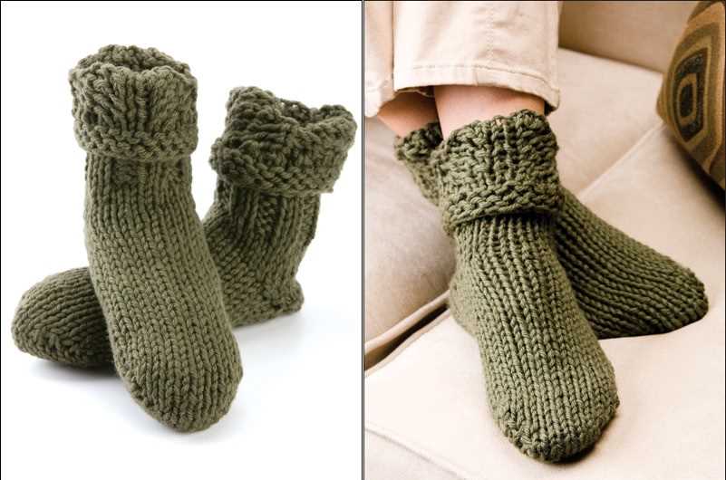 Chunky slipper sock knitting pattern