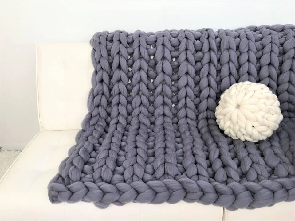 Chunky blanket hand knit pattern