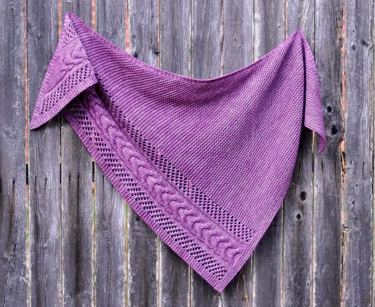 Diagonal shawl knitting pattern
