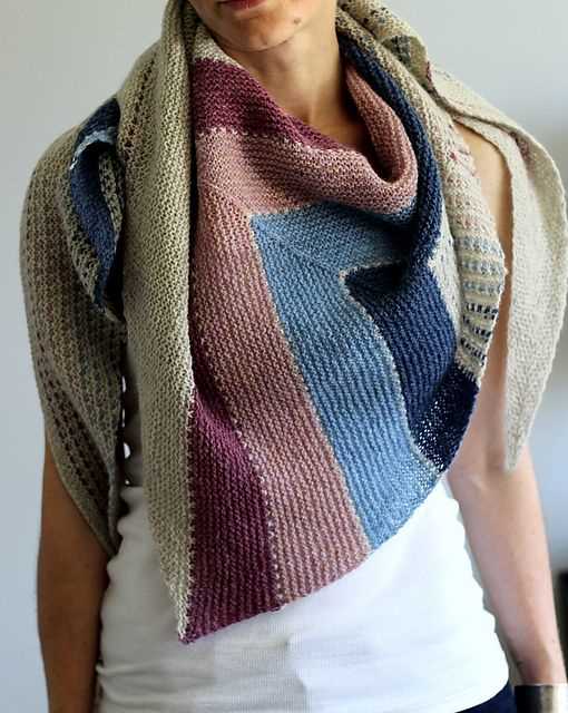 Diagonal shawl knitting pattern