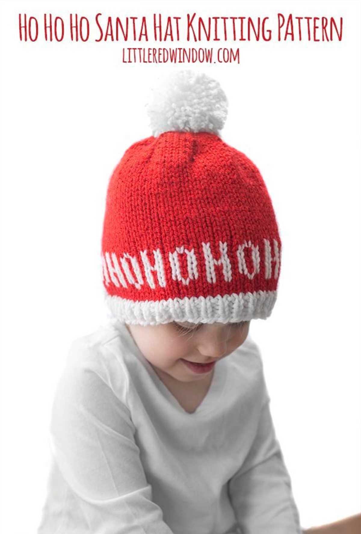 Easy santa hat knitting pattern