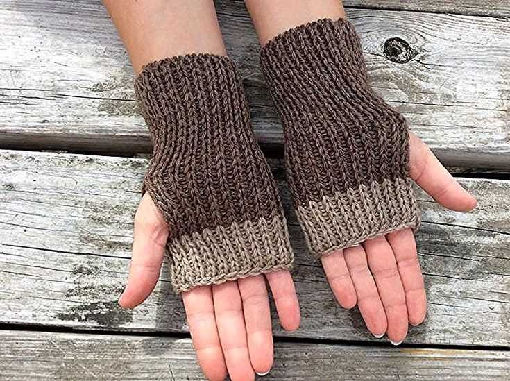 Fingerless gloves loom knitting pattern