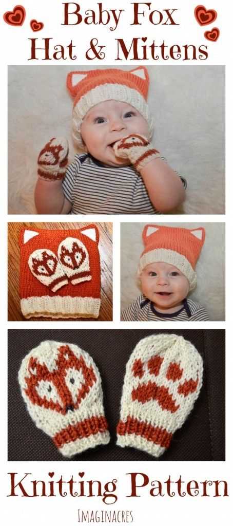 Fox mittens knitting pattern