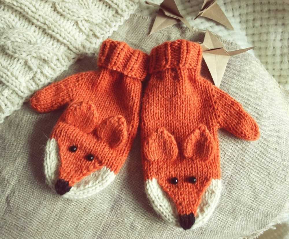 Fox mittens knitting pattern