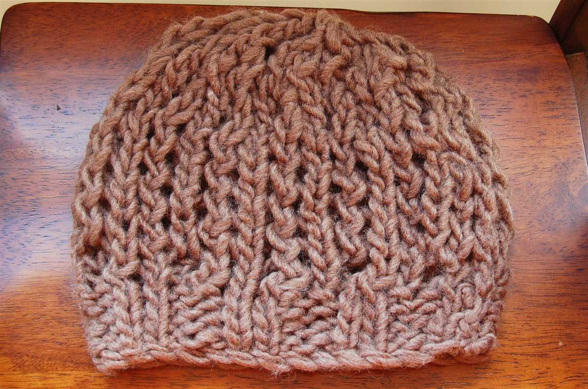 Free chunky cable knit hat pattern
