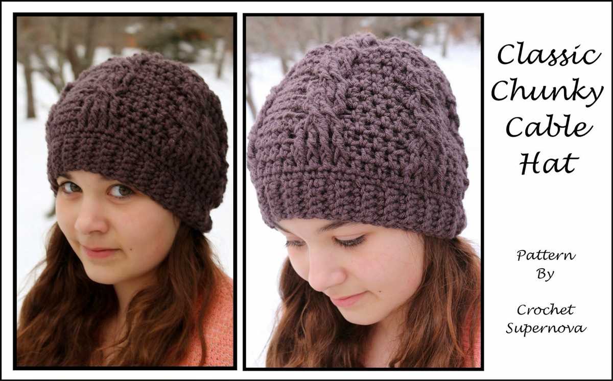 Free chunky cable knit hat pattern