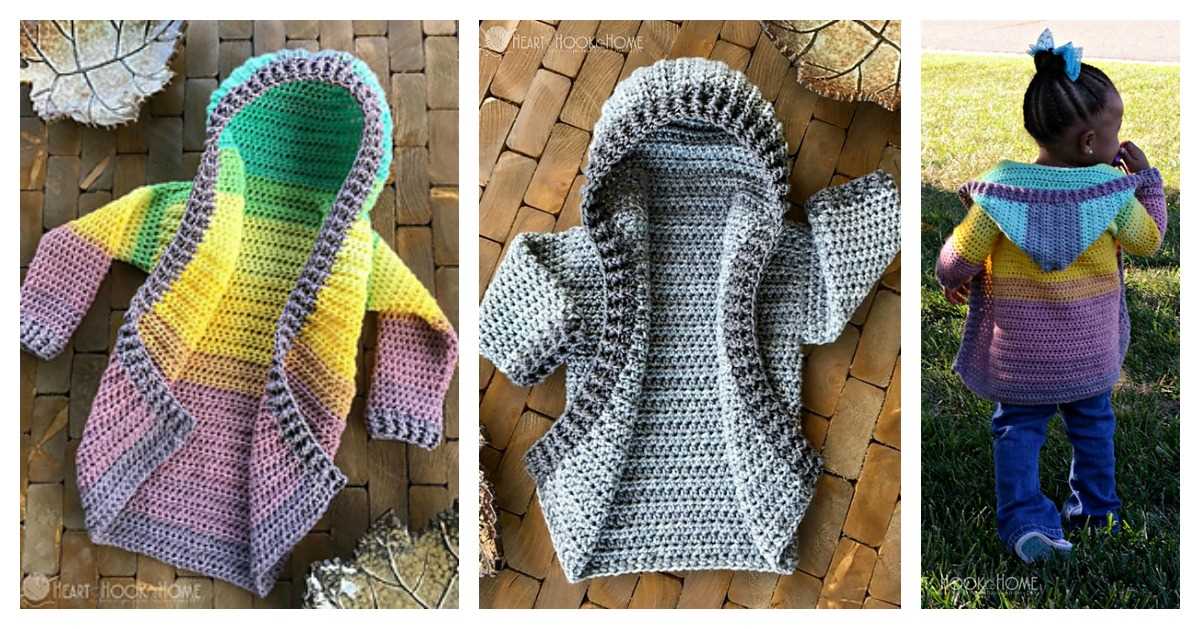 Free hooded cardigan knitting pattern