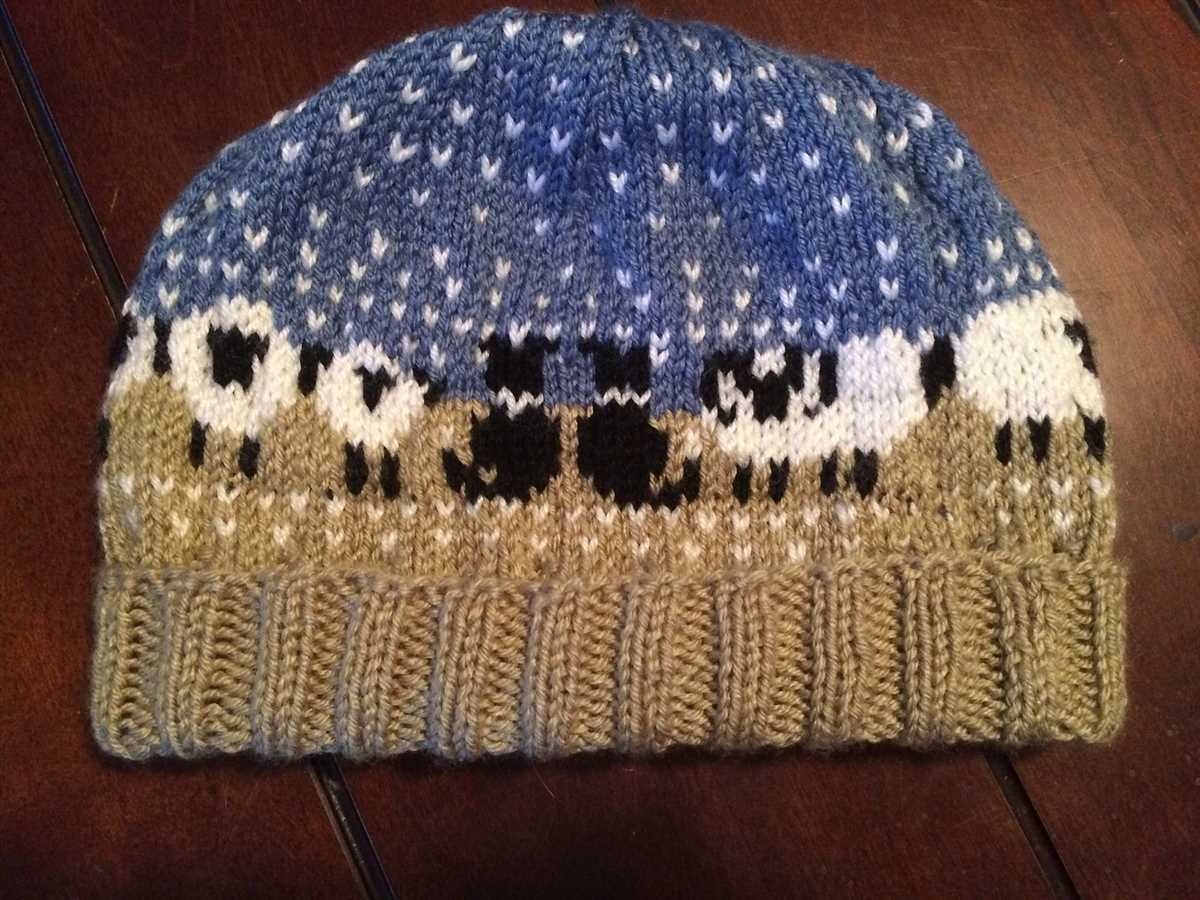 Free knitted sheep hat pattern