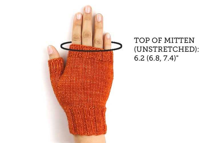 Free knitting pattern for half finger gloves using 2 needles
