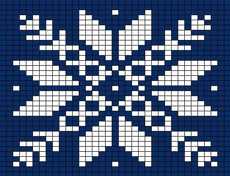 Graph snowflake knitting pattern