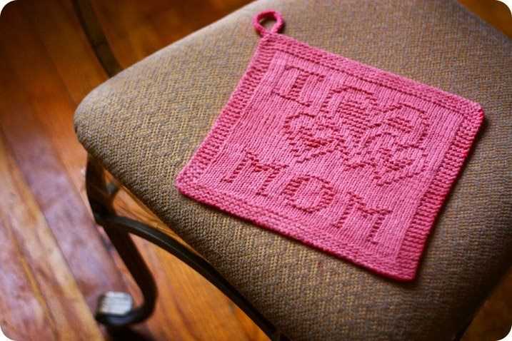 Heart dishcloth knitting pattern