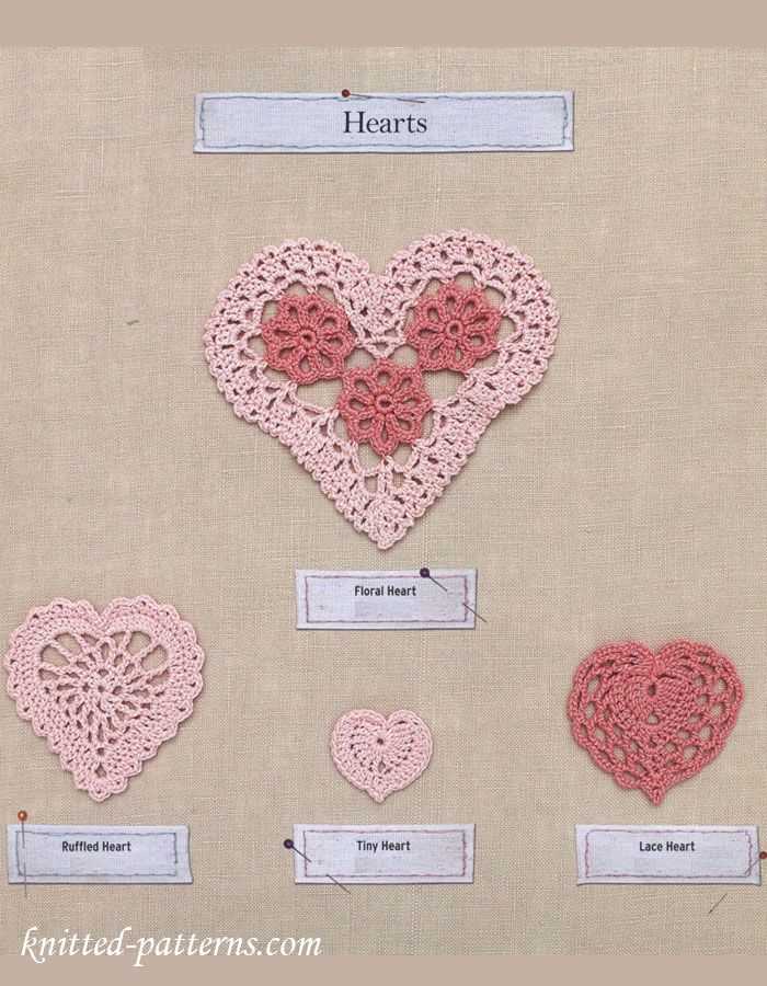 Heart lace knitting pattern