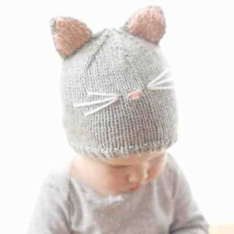 Kitty cat hat knitting pattern