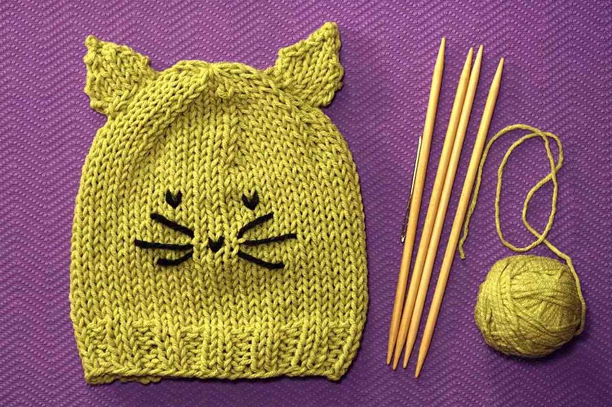 Kitty cat hat knitting pattern