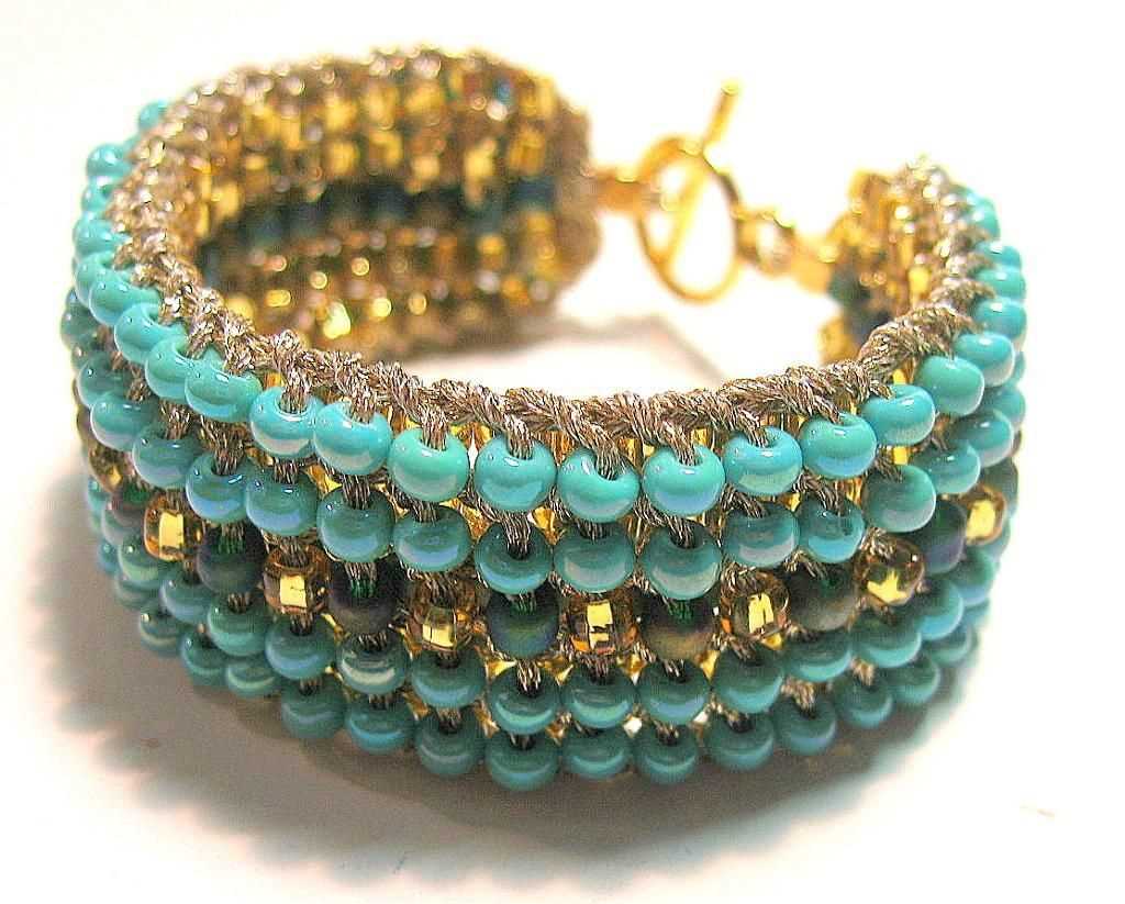 Knit beaded bracelet pattern