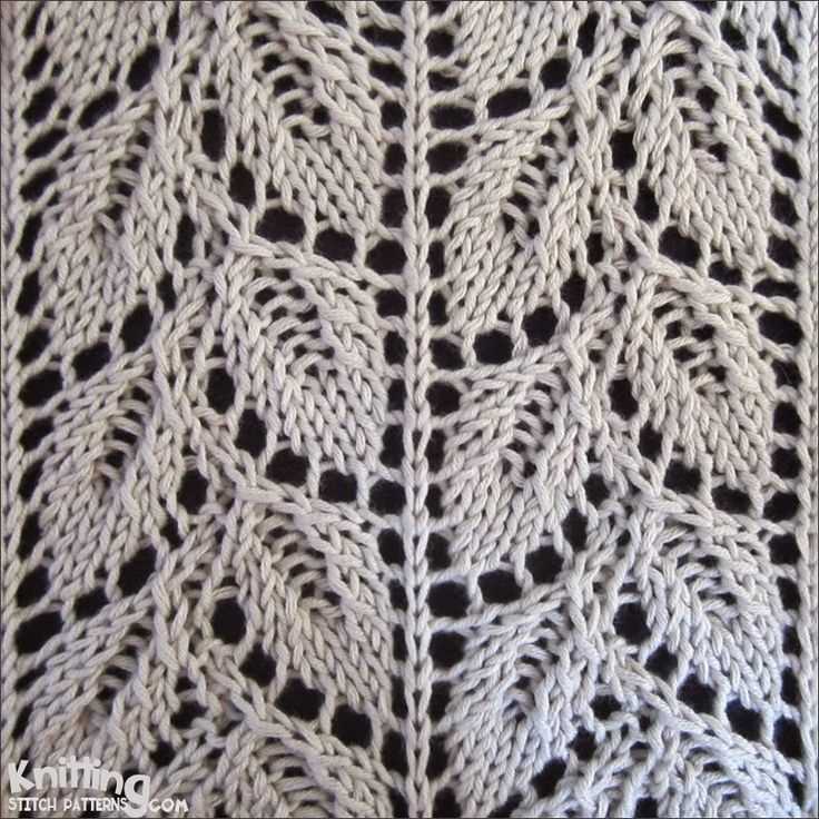 Knit leaf stitch pattern