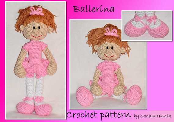 Knitted ballerina doll pattern