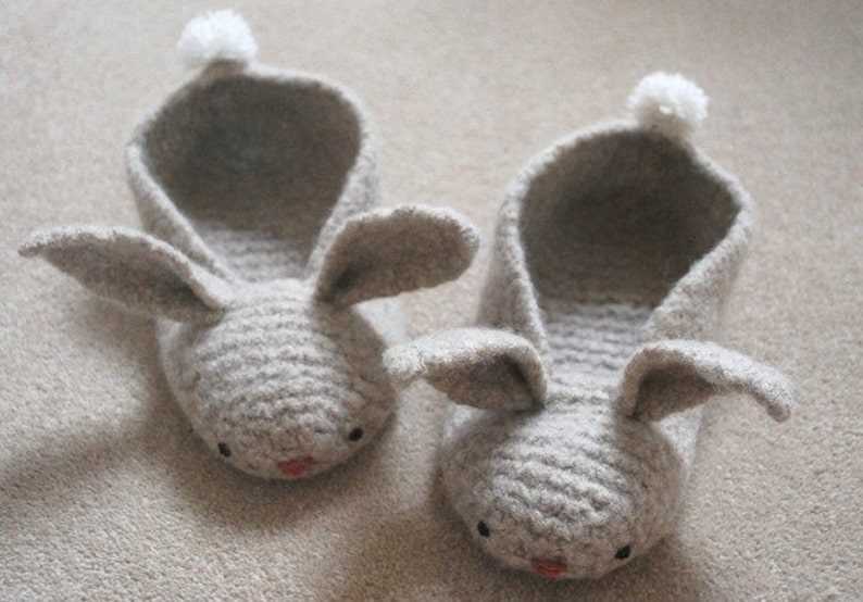 Knitted bunny slippers pattern free