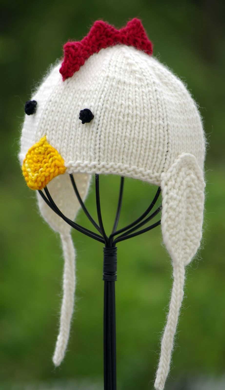Knitted chicken hat pattern