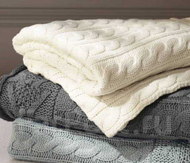 Knitted cotton blanket pattern
