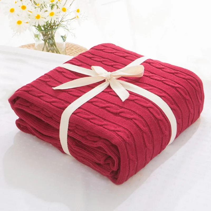Knitted cotton blanket pattern
