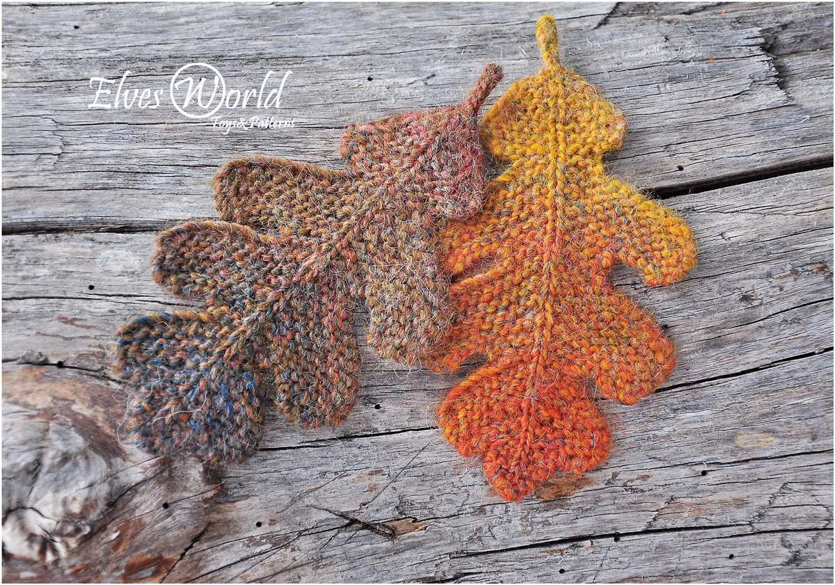 Knitted oak leaf pattern