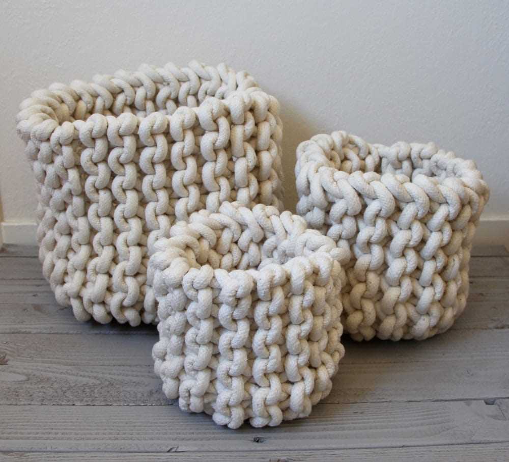 Knitted basket patterns