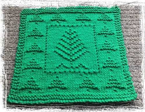 Knitted christmas tree dishcloth patterns free