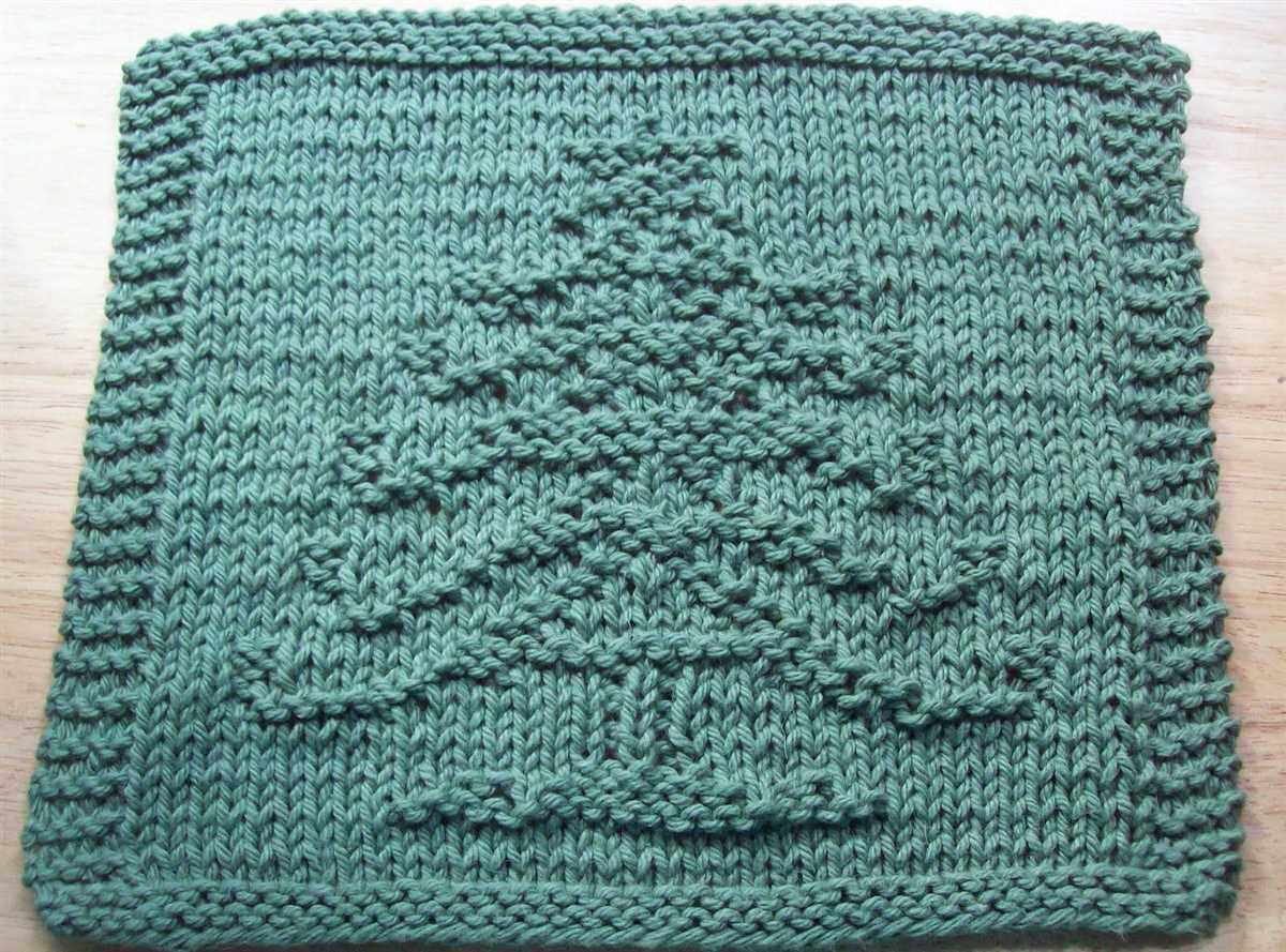Knitted christmas tree dishcloth patterns free