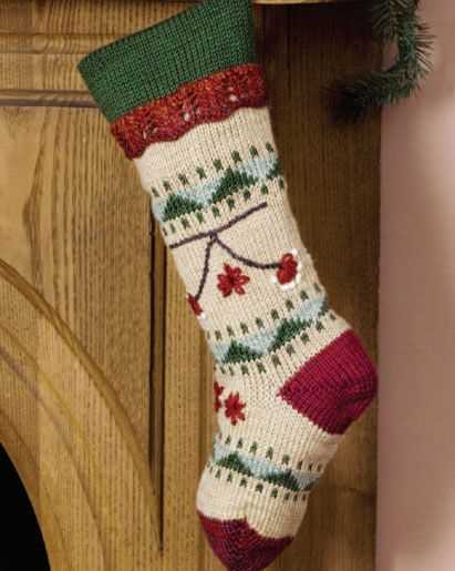 Knitted christmas tree stocking pattern