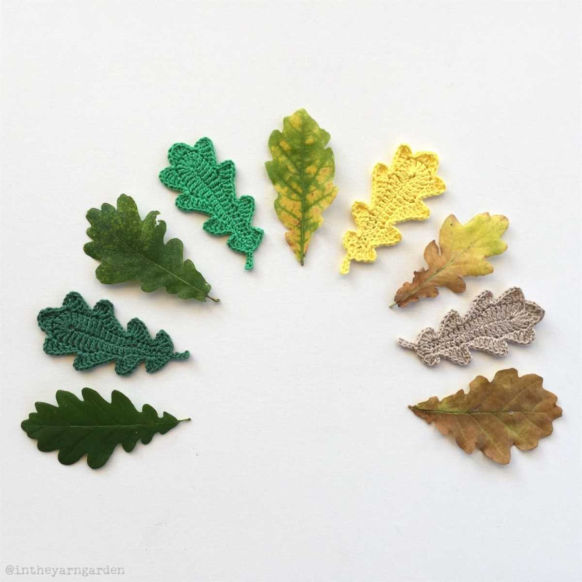 Knitted oak leaf pattern