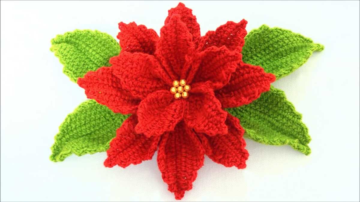Knitted poinsettia pattern free