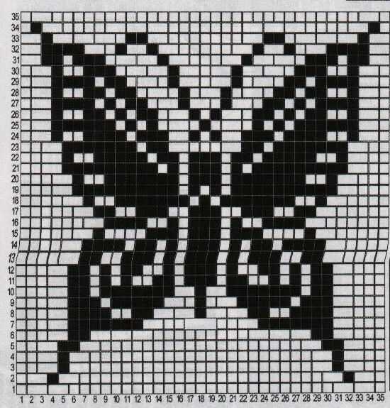 Knitting pattern for a butterfly