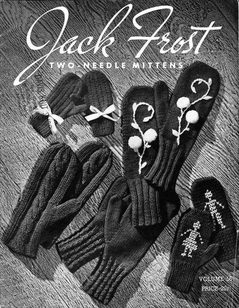Knitting pattern for childrens gloves on two needles