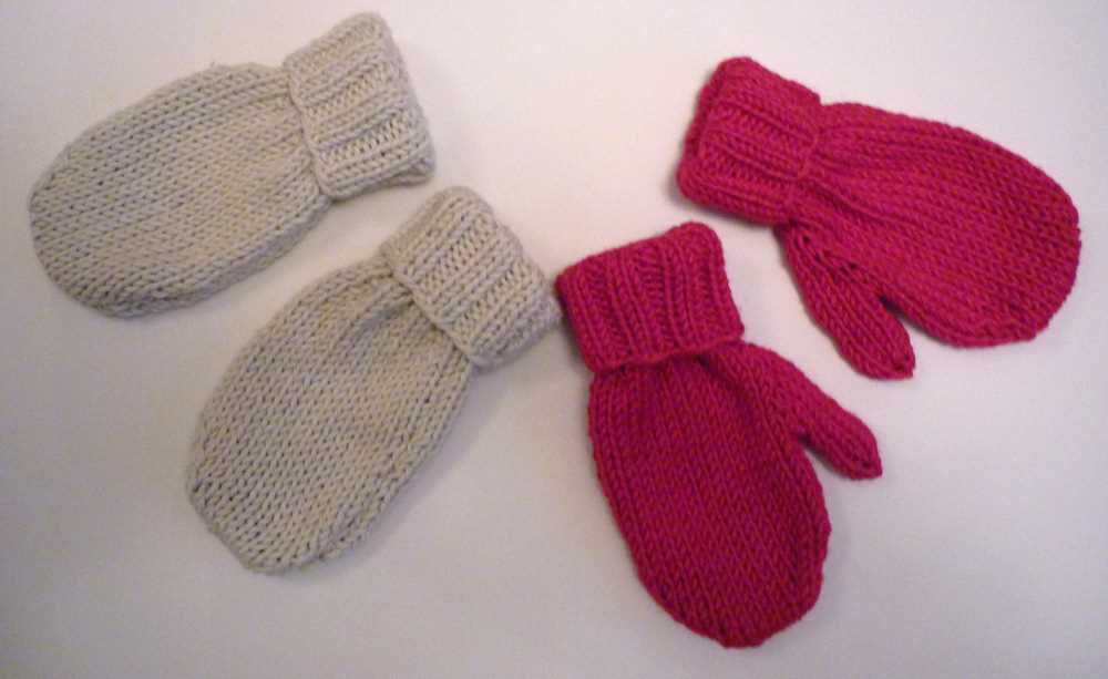 Knitting pattern for childrens gloves on two needles