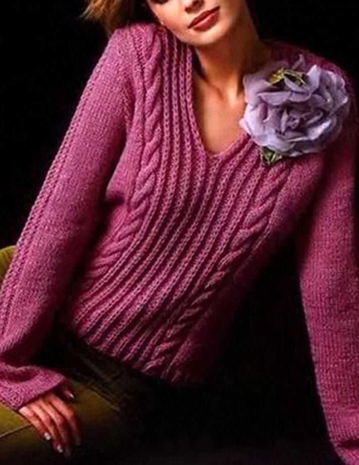 Knitting pattern v neck sweater