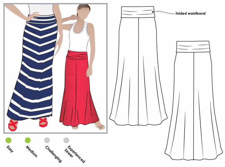 Long knit skirt pattern