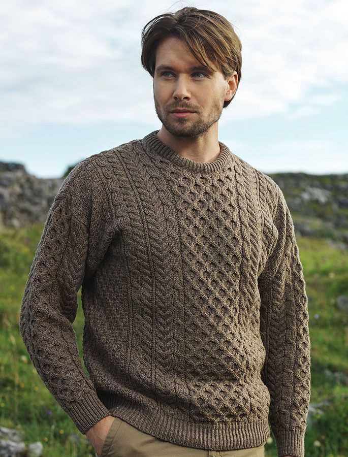 Mens aran cable knit sweater pattern