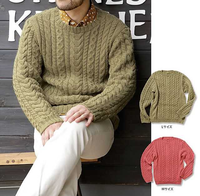 Mens aran cable knit sweater pattern