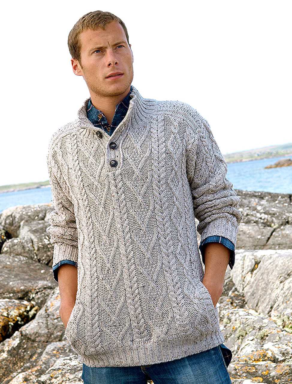 Mens aran cable knit sweater pattern